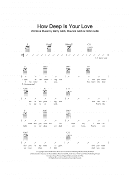 page one of How Deep Is Your Love (Ukulele Chords/Lyrics)