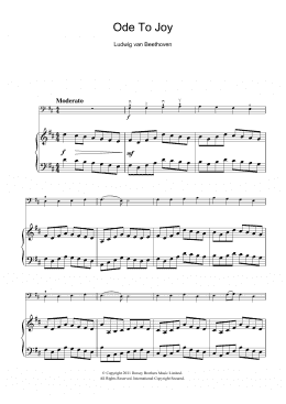 page one of Ode To Joy from Symphony No. 9, Fourth Movement (Cello Solo)