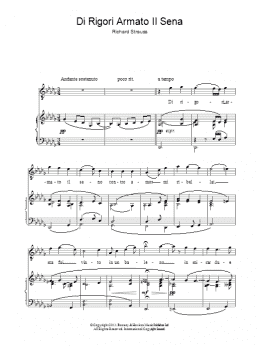 page one of Di Rigori Armato Il Sena (Piano & Vocal)