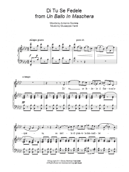 page one of Di Tu Se Fedele (Piano & Vocal)