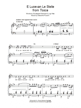 page one of E Lucevan Le Stelle (Piano & Vocal)