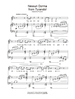 page one of Nessun Dorma (Piano & Vocal)