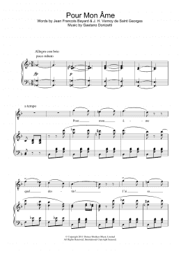 page one of Pour Mon Ame (from La Fille du Regiment) (Piano & Vocal)