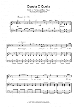page one of Questa O Quella (from Rigoletto) (Piano & Vocal)