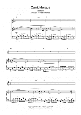 page one of Carrickfergus (Piano, Vocal & Guitar Chords)
