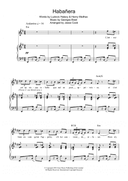 page one of Habanera (from Carmen) (Piano, Vocal & Guitar Chords)