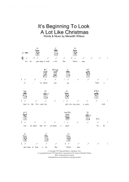 page one of It's Beginning To Look A Lot Like Christmas (Ukulele Chords/Lyrics)