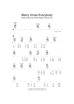 page one of Merry Xmas Everybody (Ukulele Chords/Lyrics)