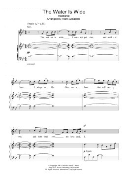 page one of The Water Is Wide (Piano, Vocal & Guitar Chords)