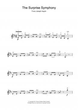 page one of The Surprise Symphony (Violin Solo)