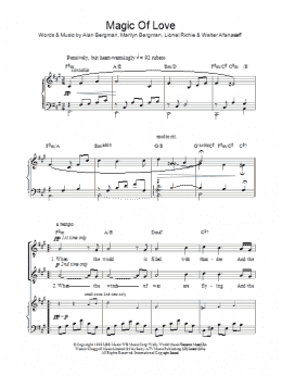 page one of Magic Of Love (Piano, Vocal & Guitar Chords)