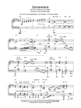 page one of Somewhere (Piano, Vocal & Guitar Chords)