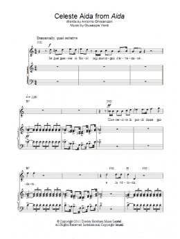 page one of Celeste Aida (Piano, Vocal & Guitar Chords)