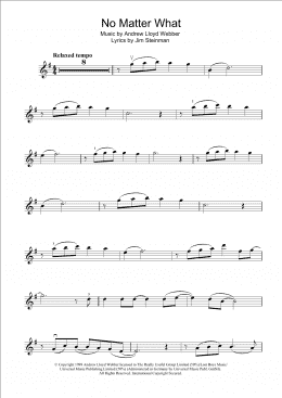 page one of No Matter What (from Whistle Down The Wind) (Violin Solo)