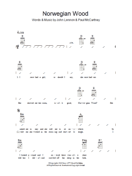 page one of Norwegian Wood (This Bird Has Flown) (Ukulele Chords/Lyrics)