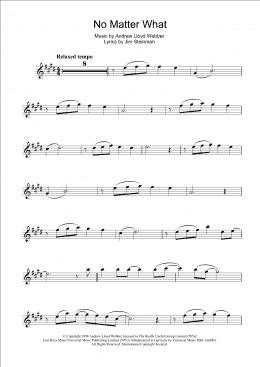page one of No Matter What (from Whistle Down The Wind) (Alto Sax Solo)