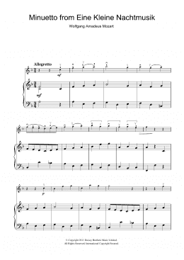 page one of Minuetto from Eine Kleine Nachtmusik K525 (Violin Solo)