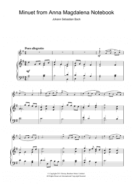page one of Minuet in G Major (from The Anna Magdalena Notebook) (Violin Solo)