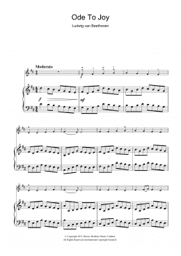 page one of Ode To Joy from Symphony No. 9, Fourth Movement (Violin Solo)