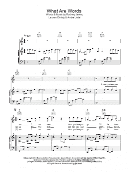 page one of What Are Words (Piano, Vocal & Guitar Chords)