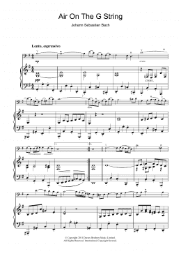 page one of Air On The G String (from Suite No.3 in D Major) (Cello Solo)