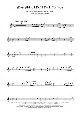 page one of (Everything I Do) I Do It For You (Clarinet Solo)