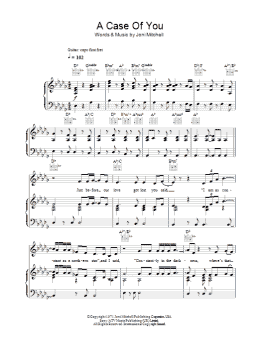 page one of A Case Of You (Piano, Vocal & Guitar Chords (Right-Hand Melody))