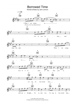 page one of Borrowed Time (Lead Sheet / Fake Book)