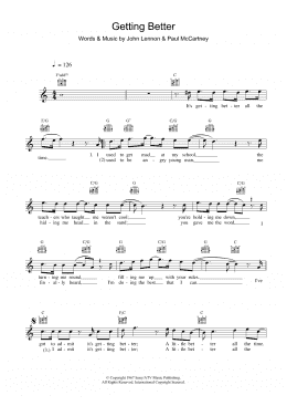 page one of Getting Better (Lead Sheet / Fake Book)