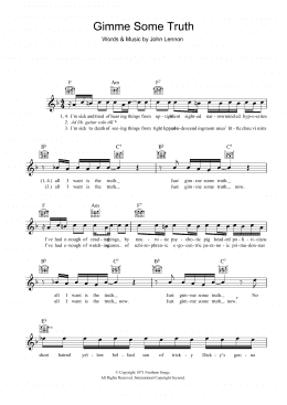 page one of Gimme Some Truth (Lead Sheet / Fake Book)