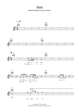 page one of God (Lead Sheet / Fake Book)