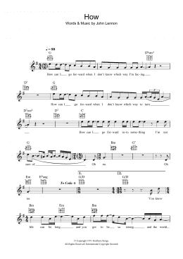 page one of How (Lead Sheet / Fake Book)