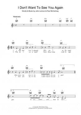 page one of I Don't Want To See You Again (Lead Sheet / Fake Book)