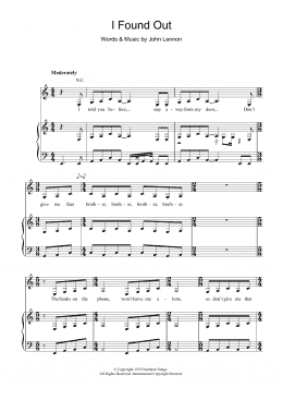 page one of I Found Out (Piano, Vocal & Guitar Chords)