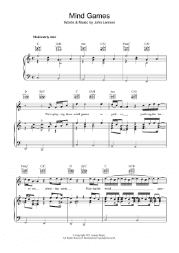 page one of Mind Games (Piano, Vocal & Guitar Chords)