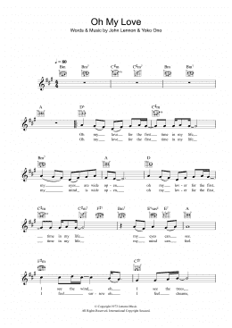 page one of Oh My Love (Lead Sheet / Fake Book)