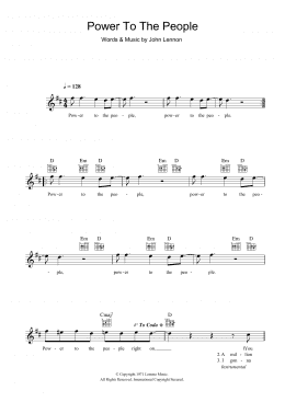page one of Power To The People (Lead Sheet / Fake Book)