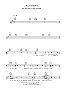 page one of Acquiesce (Lead Sheet / Fake Book)
