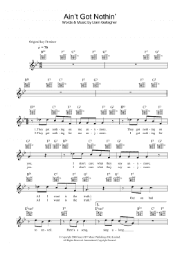 page one of Ain't Got Nothin' (Lead Sheet / Fake Book)