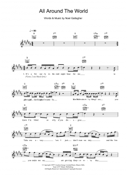 page one of All Around The World (Reprise) (Lead Sheet / Fake Book)