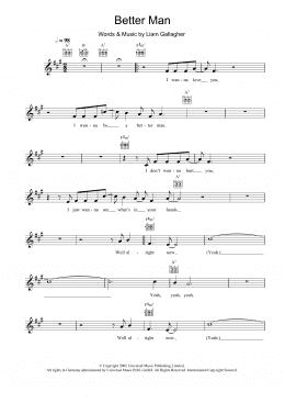 page one of Better Man (Lead Sheet / Fake Book)
