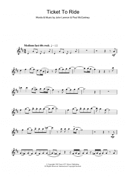 page one of Ticket To Ride (Alto Sax Solo)