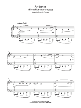 page one of Andante (From Five Impromptus) (Piano Solo)