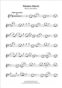 page one of Raiders March (from Raiders Of The Lost Ark) (Alto Sax Solo)