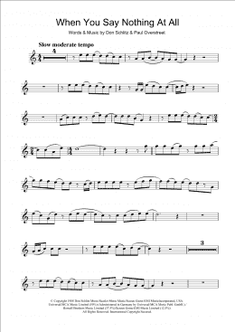 page one of When You Say Nothing At All (Alto Sax Solo)