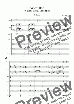 page one of Piano concertino  - I. Allegro