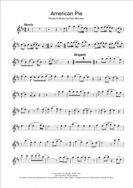 page one of American Pie (Clarinet Solo)