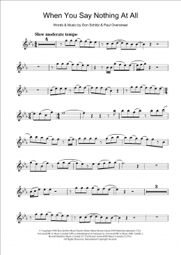 page one of When You Say Nothing At All (Flute Solo)