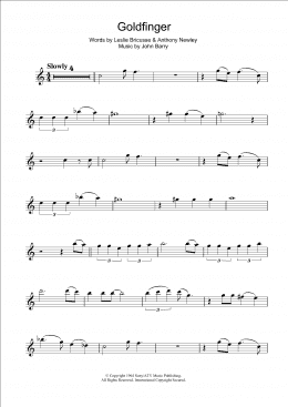page one of Goldfinger (Flute Solo)