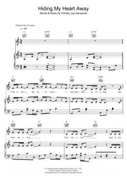 page one of Hiding My Heart (Piano, Vocal & Guitar Chords (Right-Hand Melody))